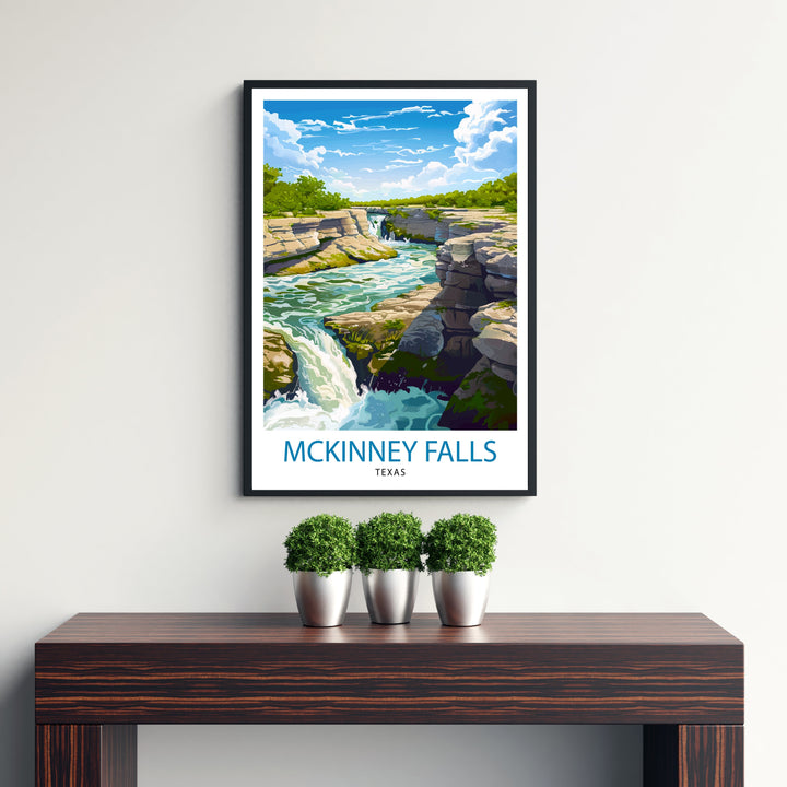 McKinney Falls Texas Travel Print Wall Decor Wall Art McKinney Falls Wall Hanging Home Décor McKinney Falls Gift Art Lovers Texas Art