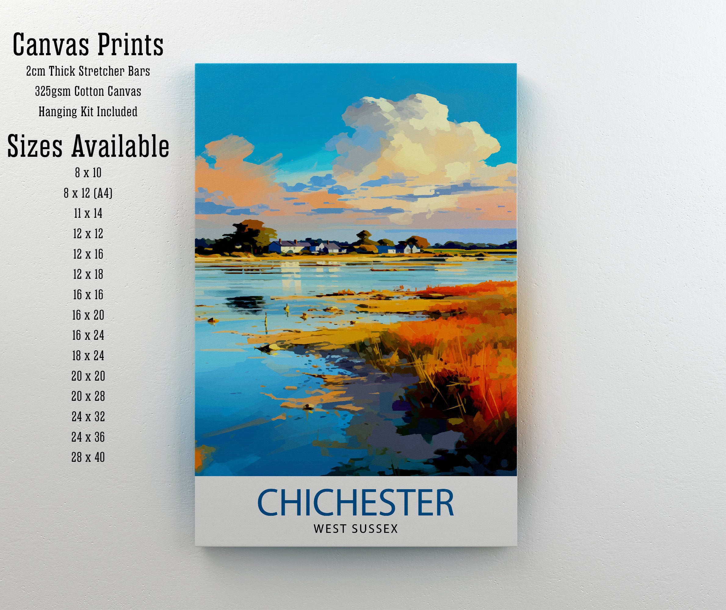 Chichester Harbour Travel Print Chichester Harbour Wall Decor Chichester Harbour Poster Coastal Travel Prints Chichester Harbour Art Print