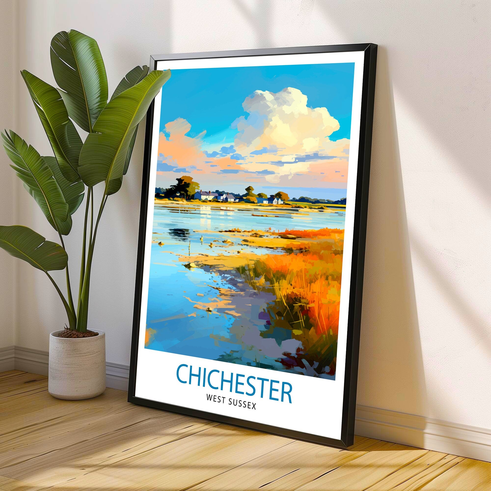Chichester Harbour Travel Print Chichester Harbour Wall Decor Chichester Harbour Poster Coastal Travel Prints Chichester Harbour Art Print