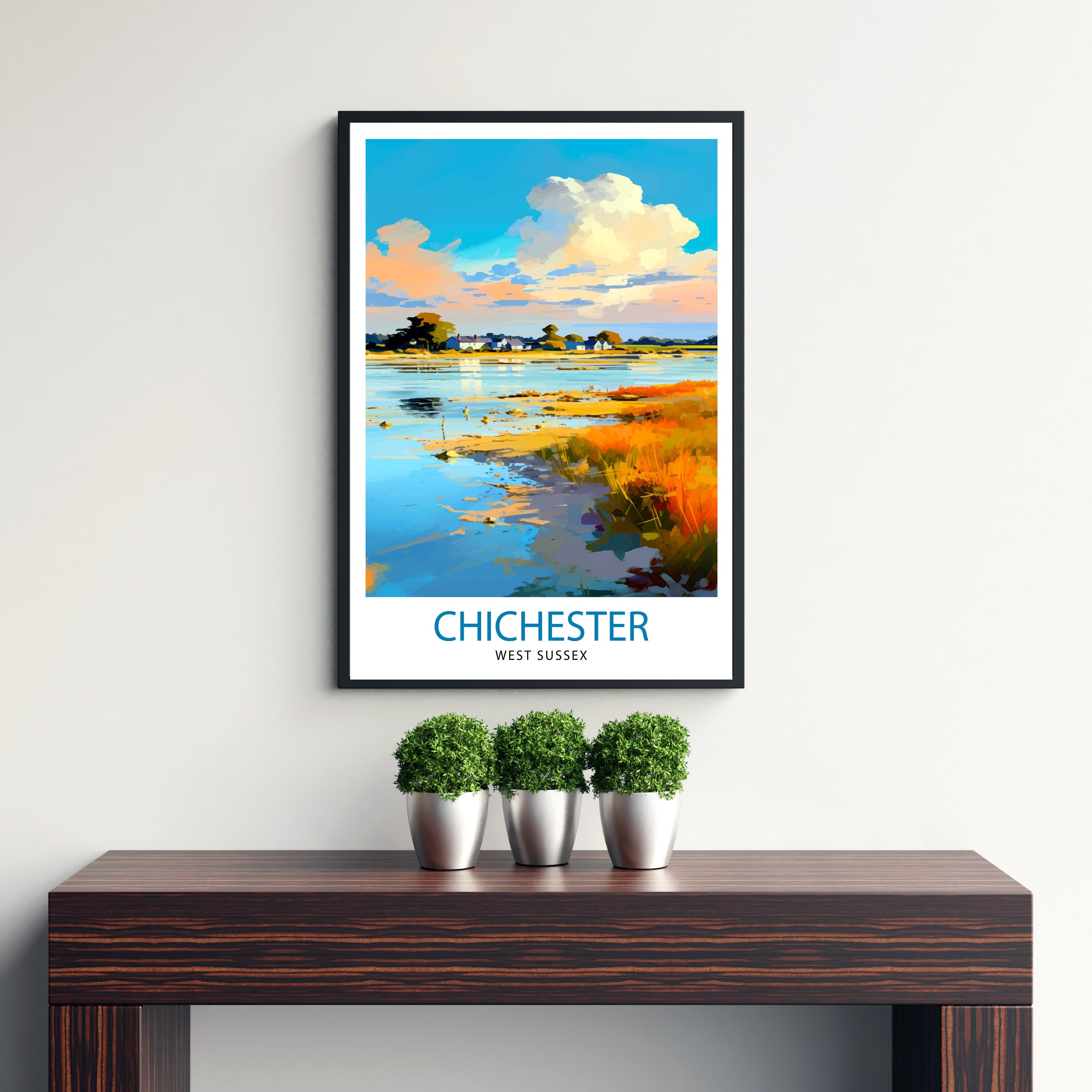 Chichester Harbour Travel Print Chichester Harbour Wall Decor Chichester Harbour Poster Coastal Travel Prints Chichester Harbour Art Print