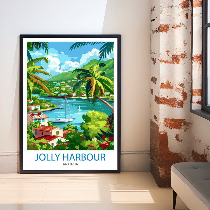 Jolly Harbour Antigua Travel Poster