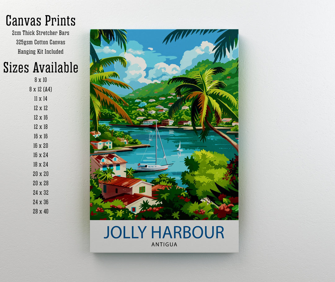 Jolly Harbour Antigua Travel Poster