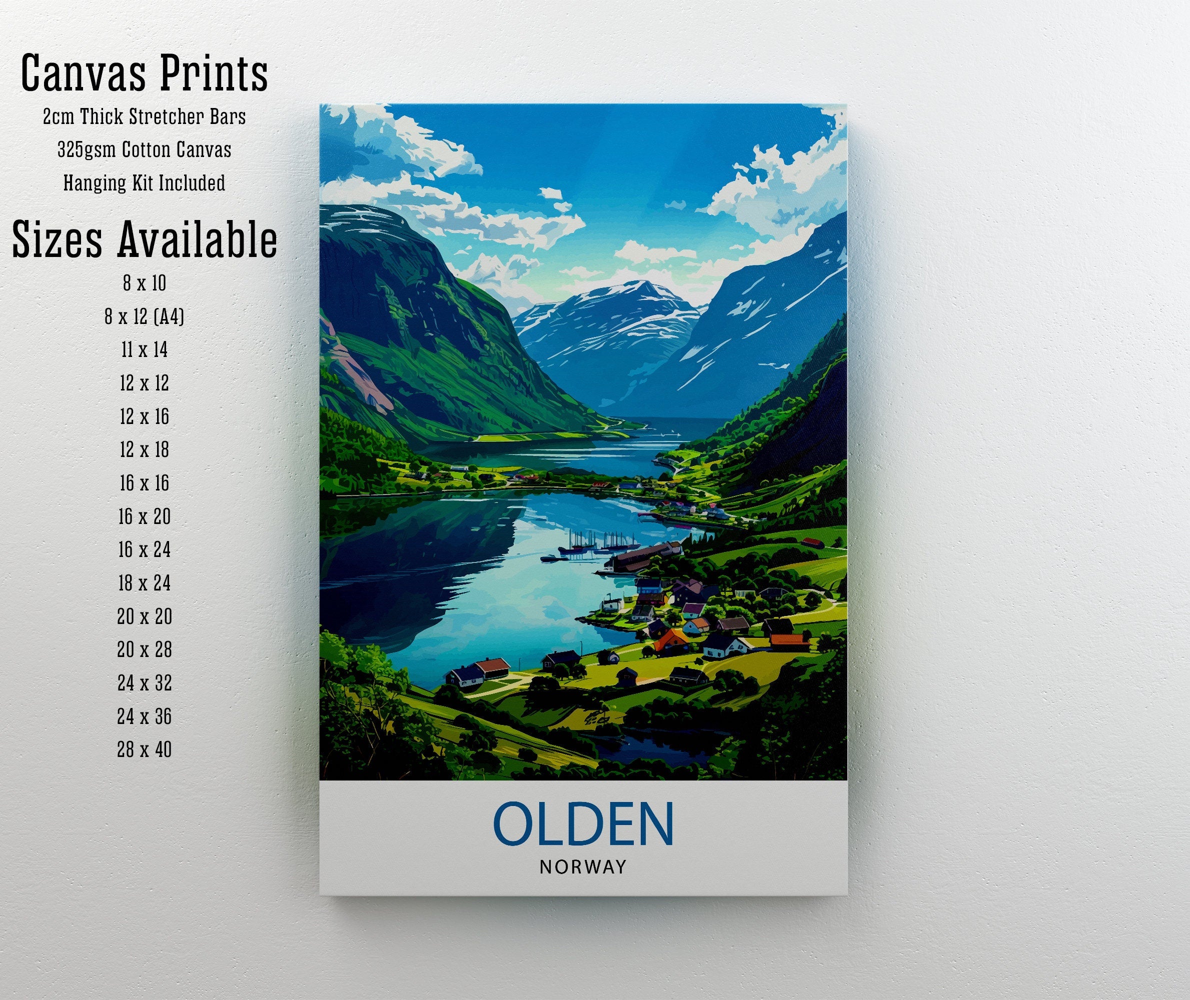 Olden Norway Travel Print Wall Decor Wall Art Olden Wall Hanging Home Décor Olden Gift Art Lovers Norway Art Lover Gift Print Art