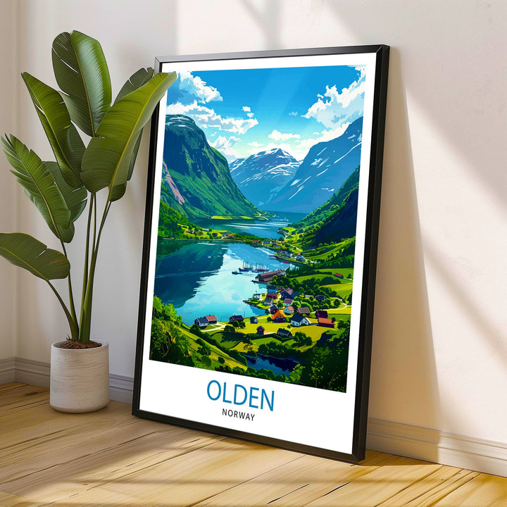 Olden Norway Travel Print Wall Decor Wall Art Olden Wall Hanging Home Décor Olden Gift Art Lovers Norway Art Lover Gift Print Art