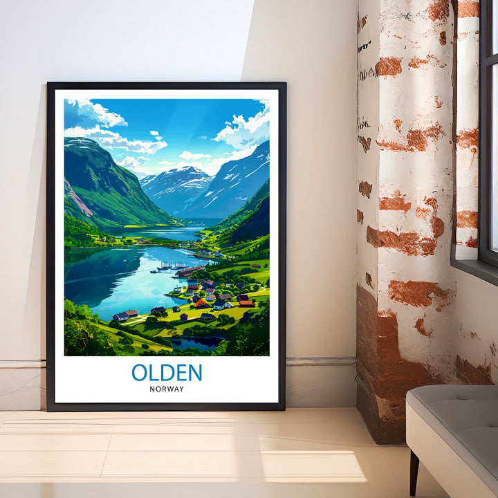 Olden Norway Travel Print Wall Decor Wall Art Olden Wall Hanging Home Décor Olden Gift Art Lovers Norway Art Lover Gift Print Art