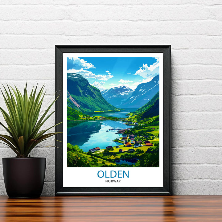 Olden Norway Travel Print Wall Decor Wall Art Olden Wall Hanging Home Décor Olden Gift Art Lovers Norway Art Lover Gift Print Art