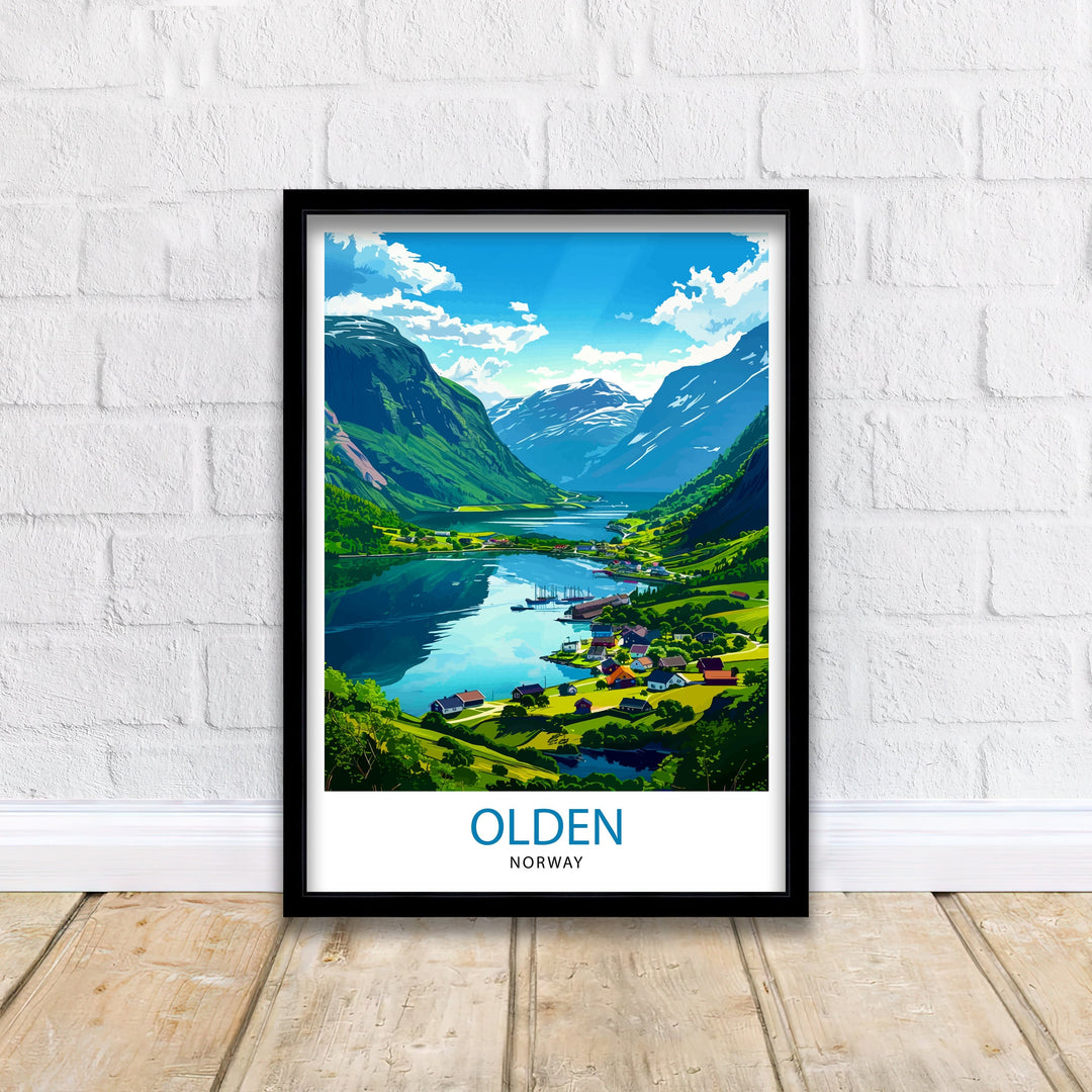 Olden Norway Travel Print Wall Decor Wall Art Olden Wall Hanging Home Décor Olden Gift Art Lovers Norway Art Lover Gift Print Art