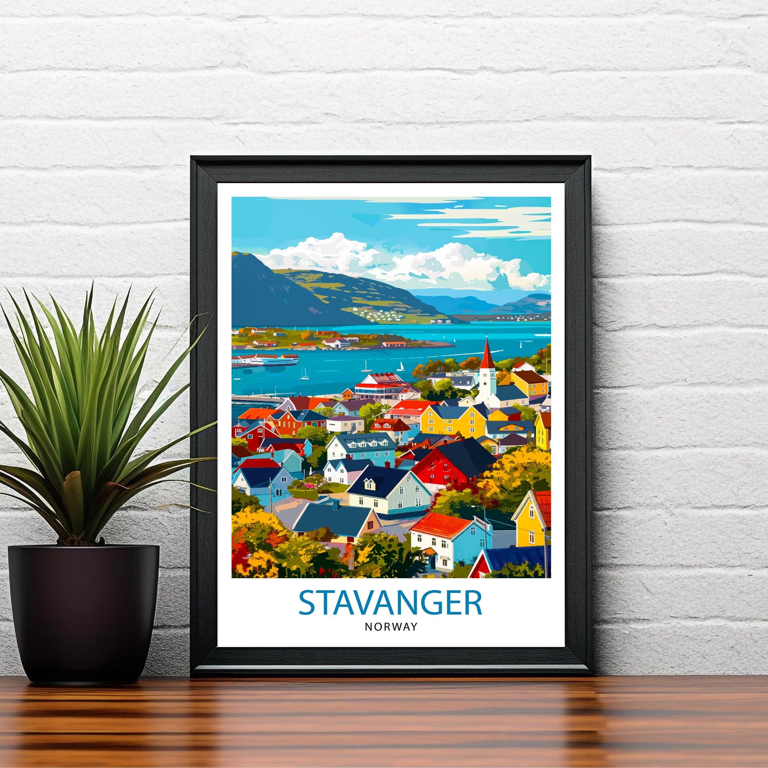 Stavanger Norway Travel Print Wall Decor Wall Art Stavanger Wall Hanging Home Décor Stavanger Gift Art Lovers Norway Art Lover Gift Print