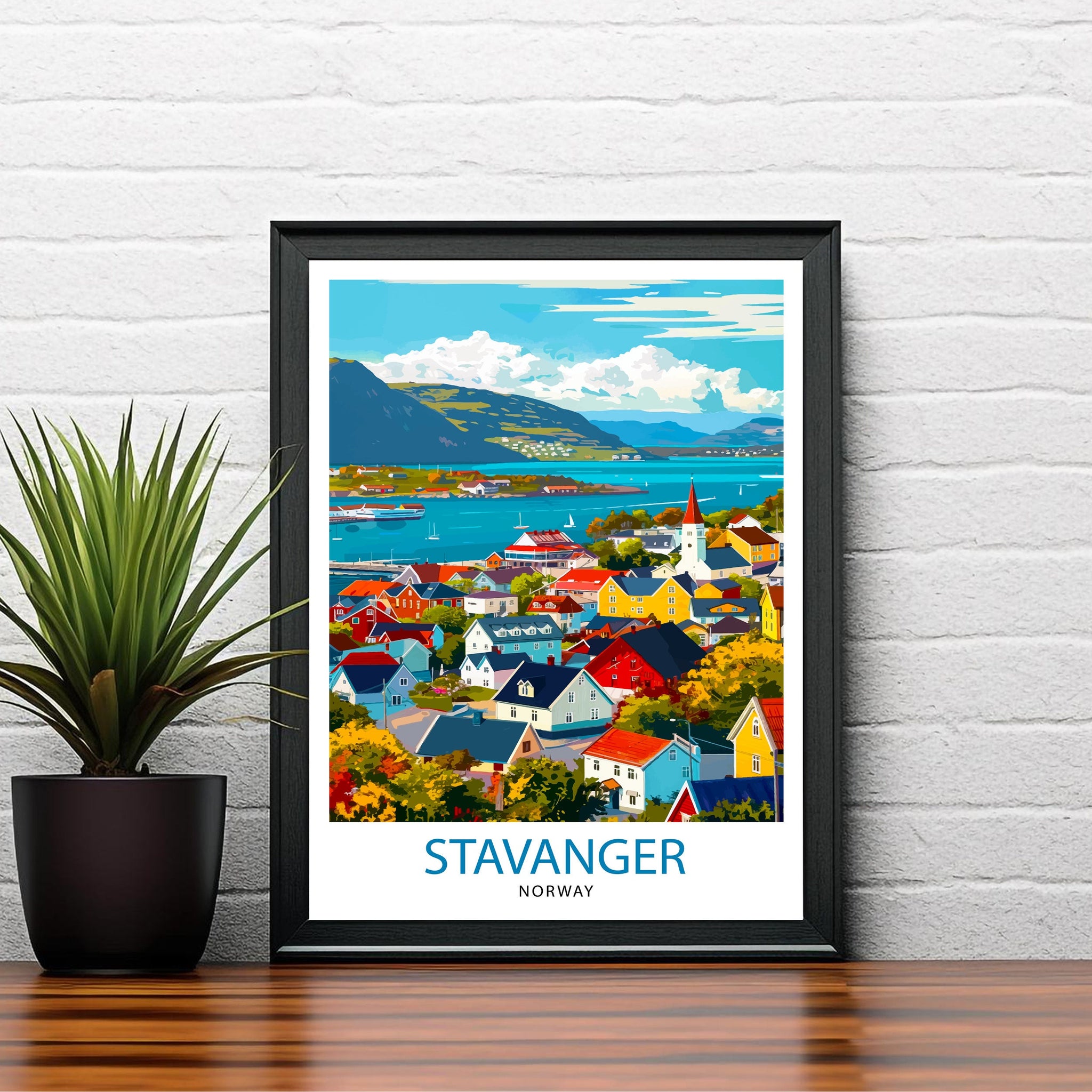 Stavanger Norway Travel Print Wall Decor Wall Art Stavanger Wall Hanging Home Décor Stavanger Gift Art Lovers Norway Art Lover Gift Print