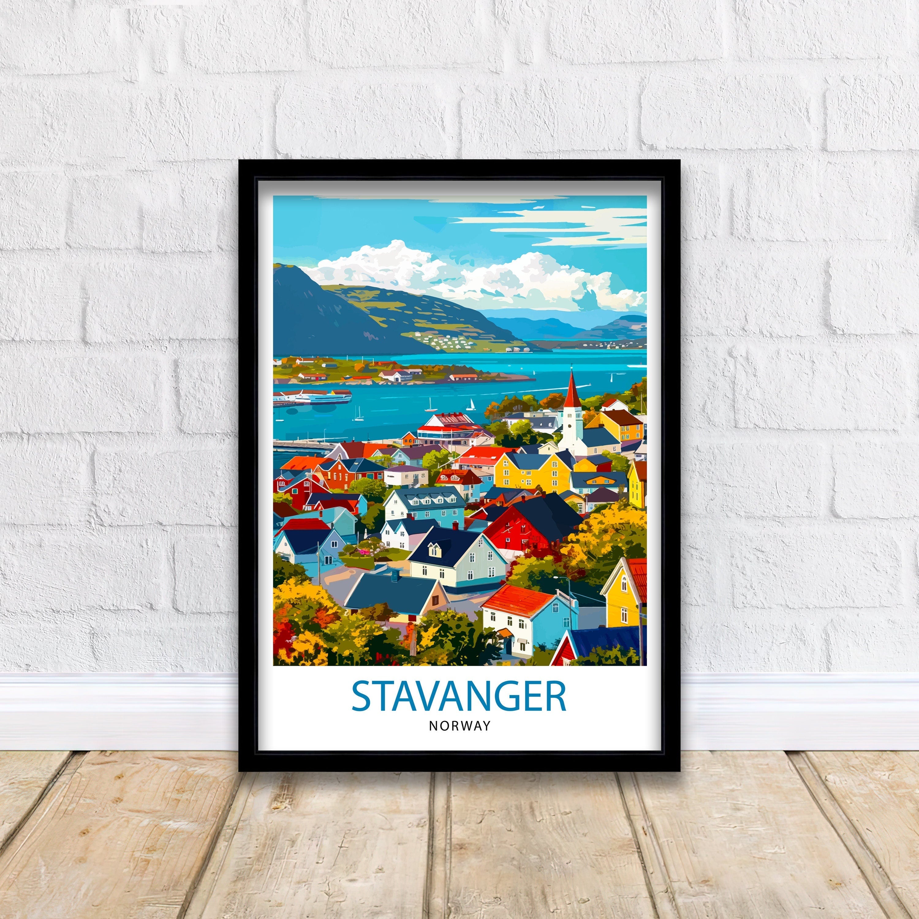 Stavanger Norway Travel Print Wall Decor Wall Art Stavanger Wall Hanging Home Décor Stavanger Gift Art Lovers Norway Art Lover Gift Print