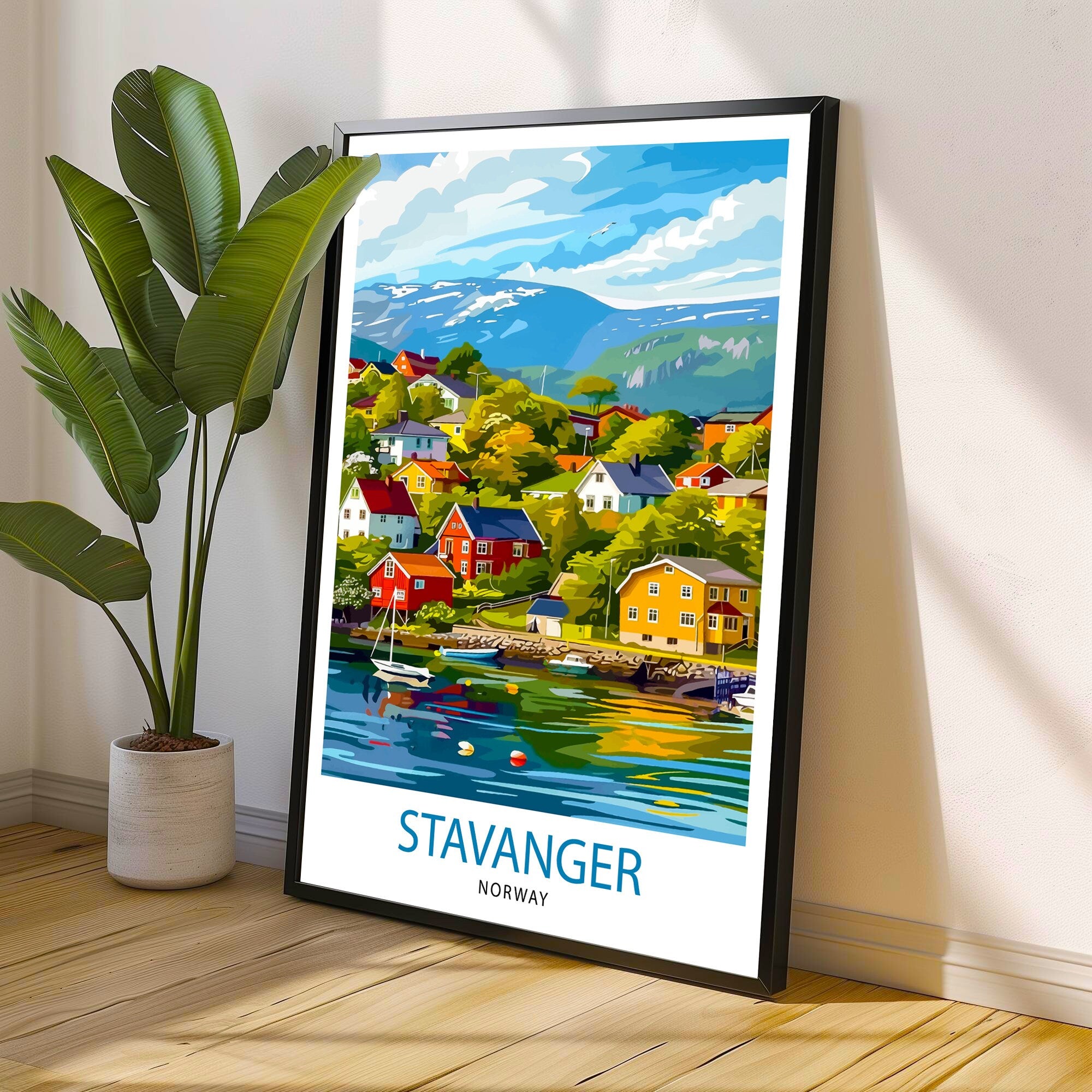Stavanger Norway Travel Print Wall Decor Wall Art Stavanger Wall Hanging Home Décor Stavanger Gift Art Lovers Norway Art Lover Gift Print