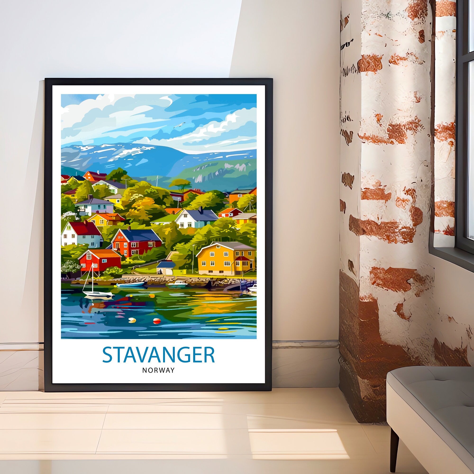 Stavanger Norway Travel Print Wall Decor Wall Art Stavanger Wall Hanging Home Décor Stavanger Gift Art Lovers Norway Art Lover Gift Print