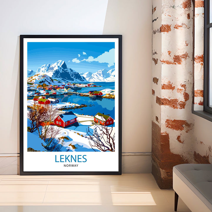 Leknes Norway Travel Poster