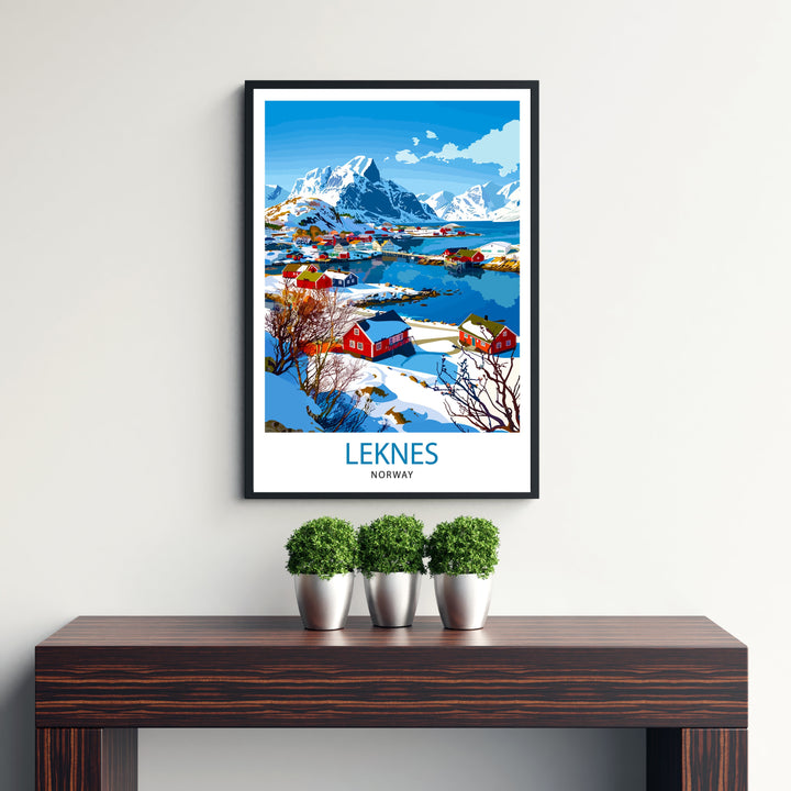 Leknes Norway Travel Poster