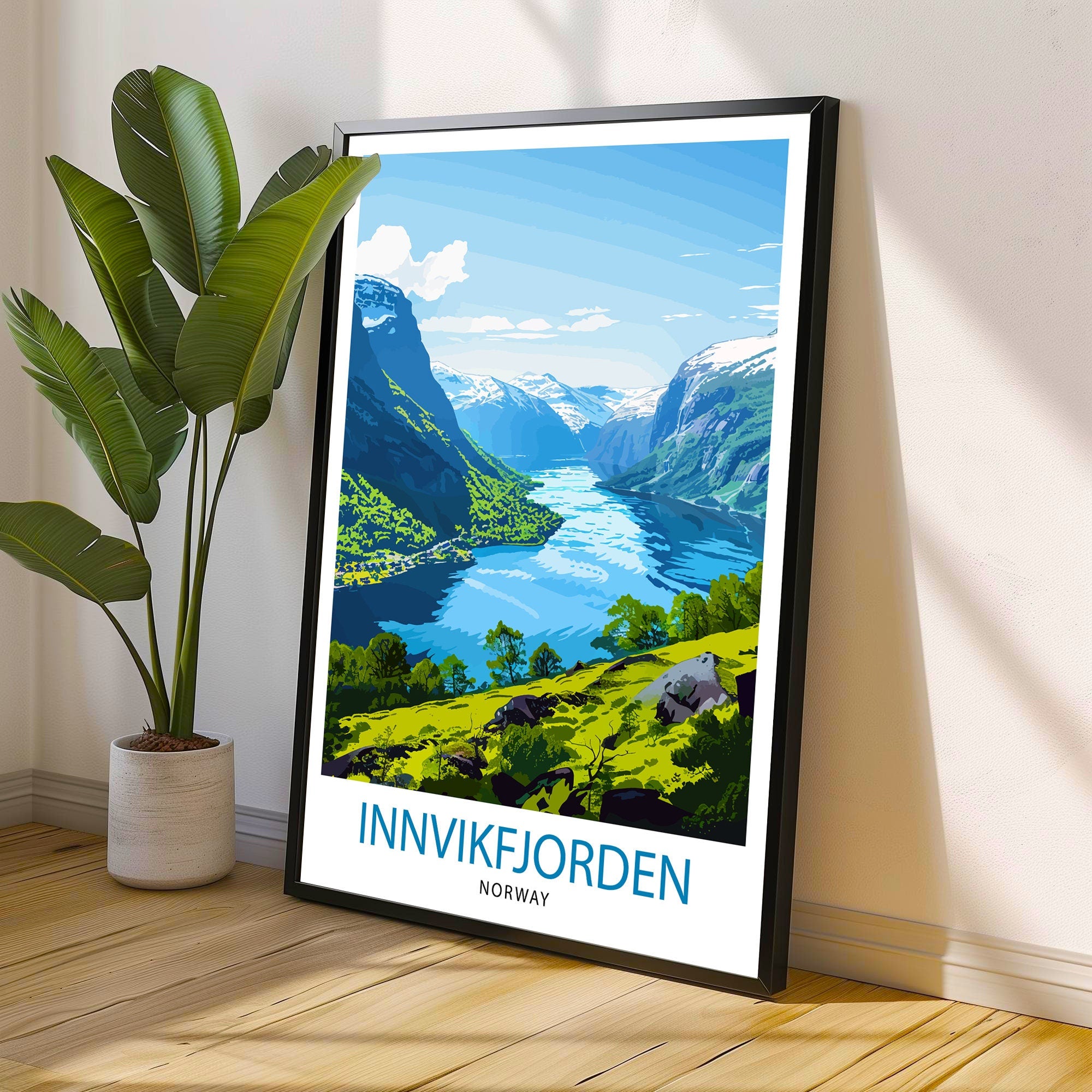 Innvikfjorden Norway Travel Print Wall Decor Wall Art Innvikfjorden Wall Hanging Home Décor Innvikfjorden Gift Art Lovers Norway Art