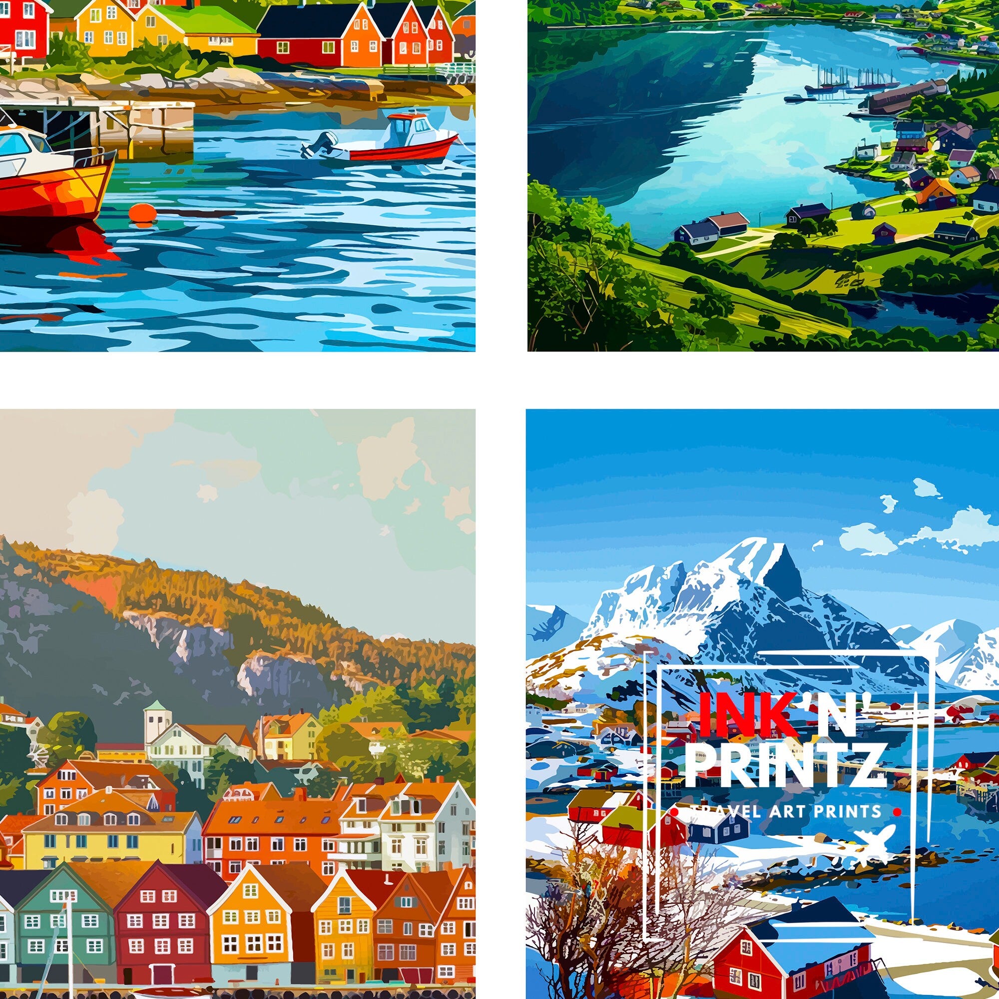 Norway Travel Print Wall Decor Wall Art Norway Wall Hanging Home Décor Norway Gift Art Lovers Norway Art Lover Gift Print Art