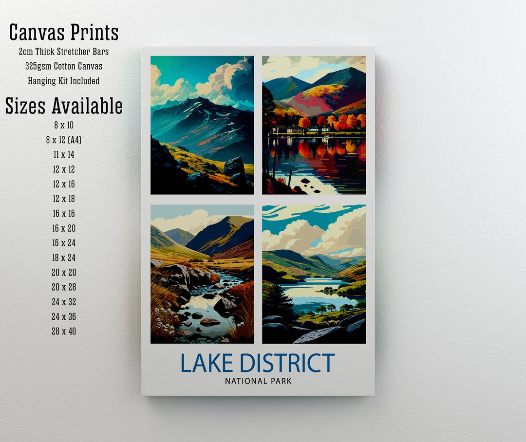 Lake District UK Travel Poster