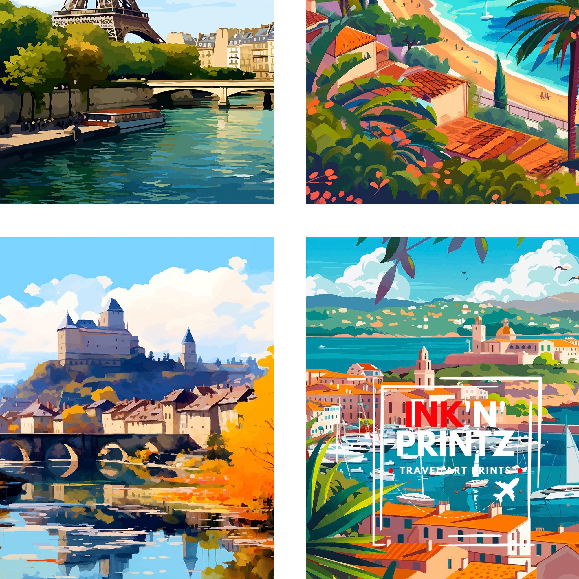 France Travel Print Wall Decor Wall Art France Wall Hanging Home Décor France Gift Art Lovers French Art Lover Gift Print Art