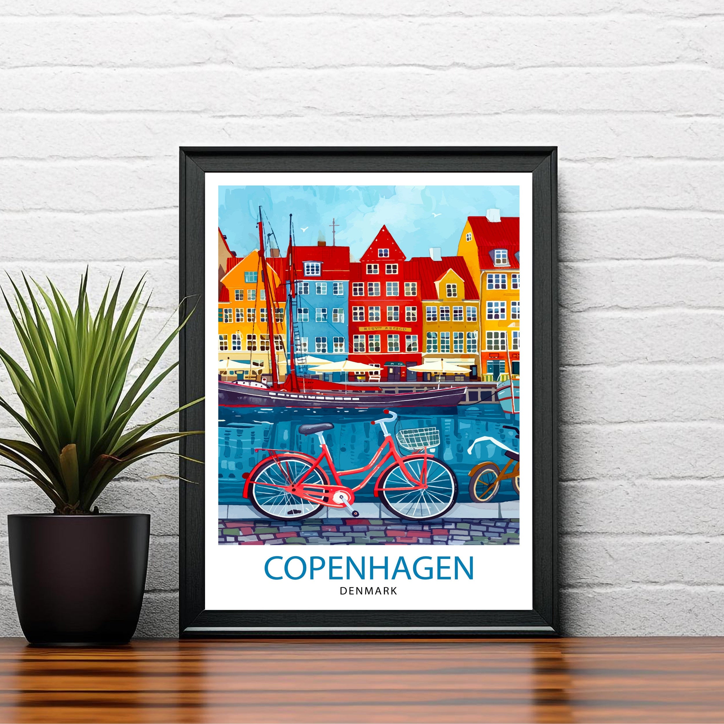 Copenhagen Denmark Travel Print Wall Decor Wall Art Copenhagen Wall Hanging Home Décor Copenhagen Gift Art Lovers Denmark Art Lover