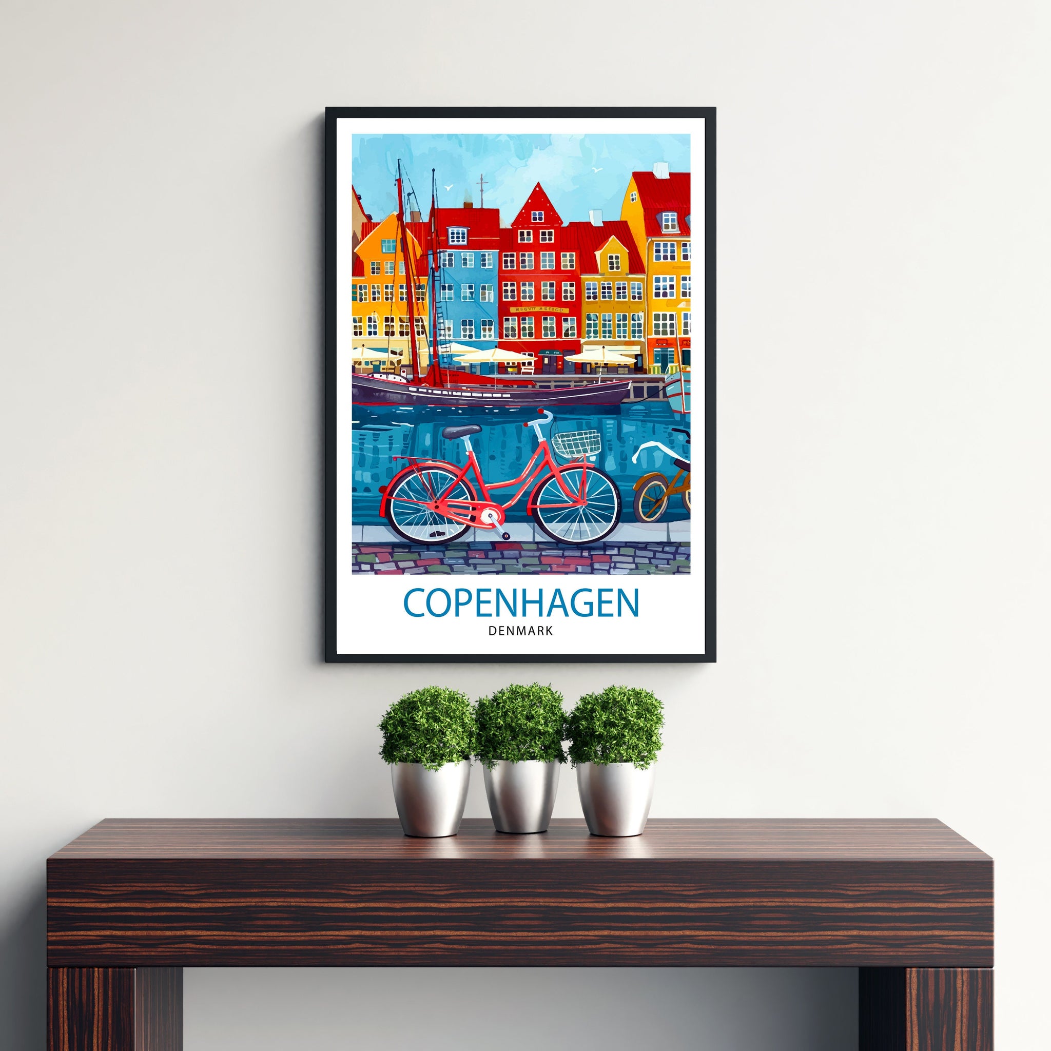 Copenhagen Denmark Travel Print Wall Decor Wall Art Copenhagen Wall Hanging Home Décor Copenhagen Gift Art Lovers Denmark Art Lover