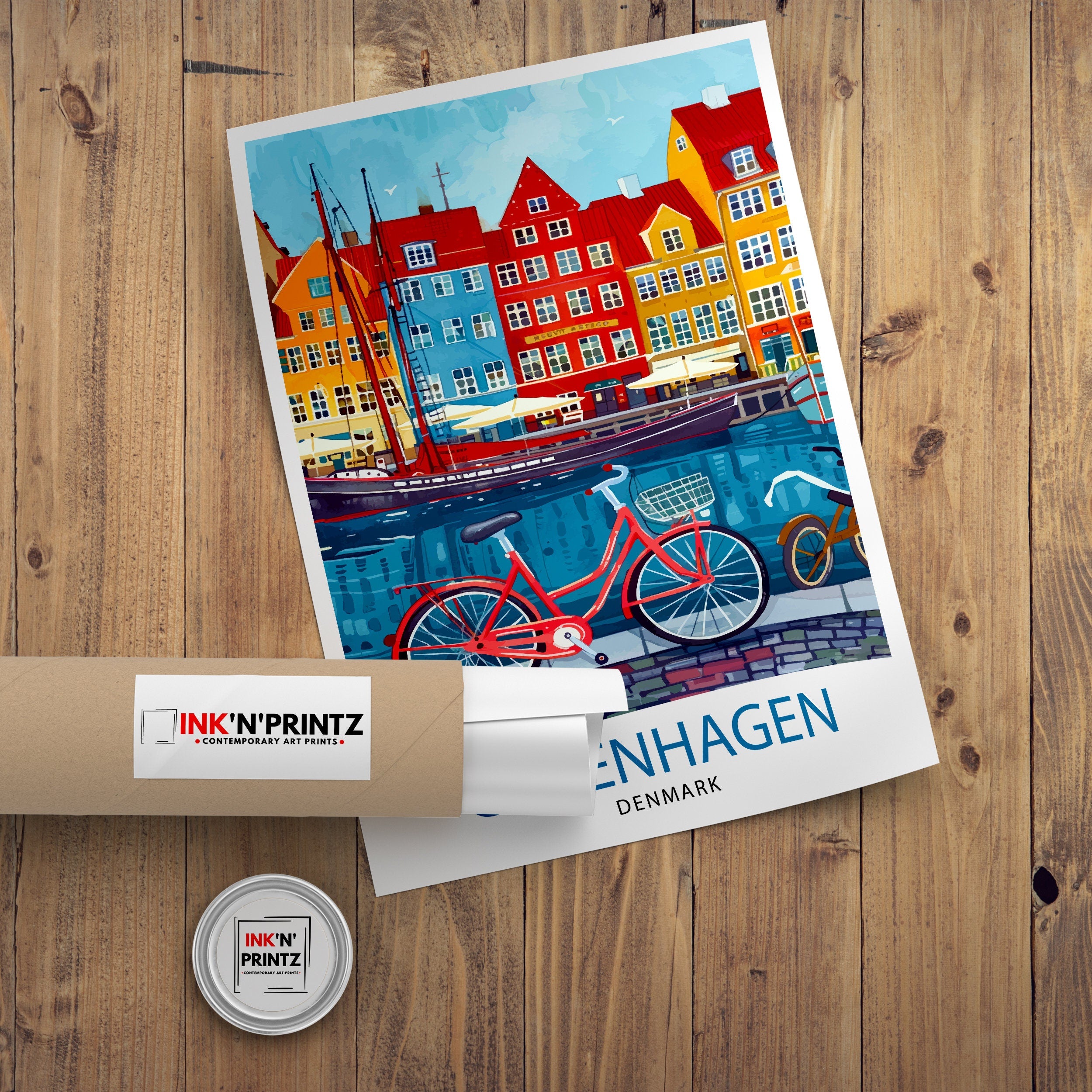 Copenhagen Denmark Travel Print Wall Decor Wall Art Copenhagen Wall Hanging Home Décor Copenhagen Gift Art Lovers Denmark Art Lover