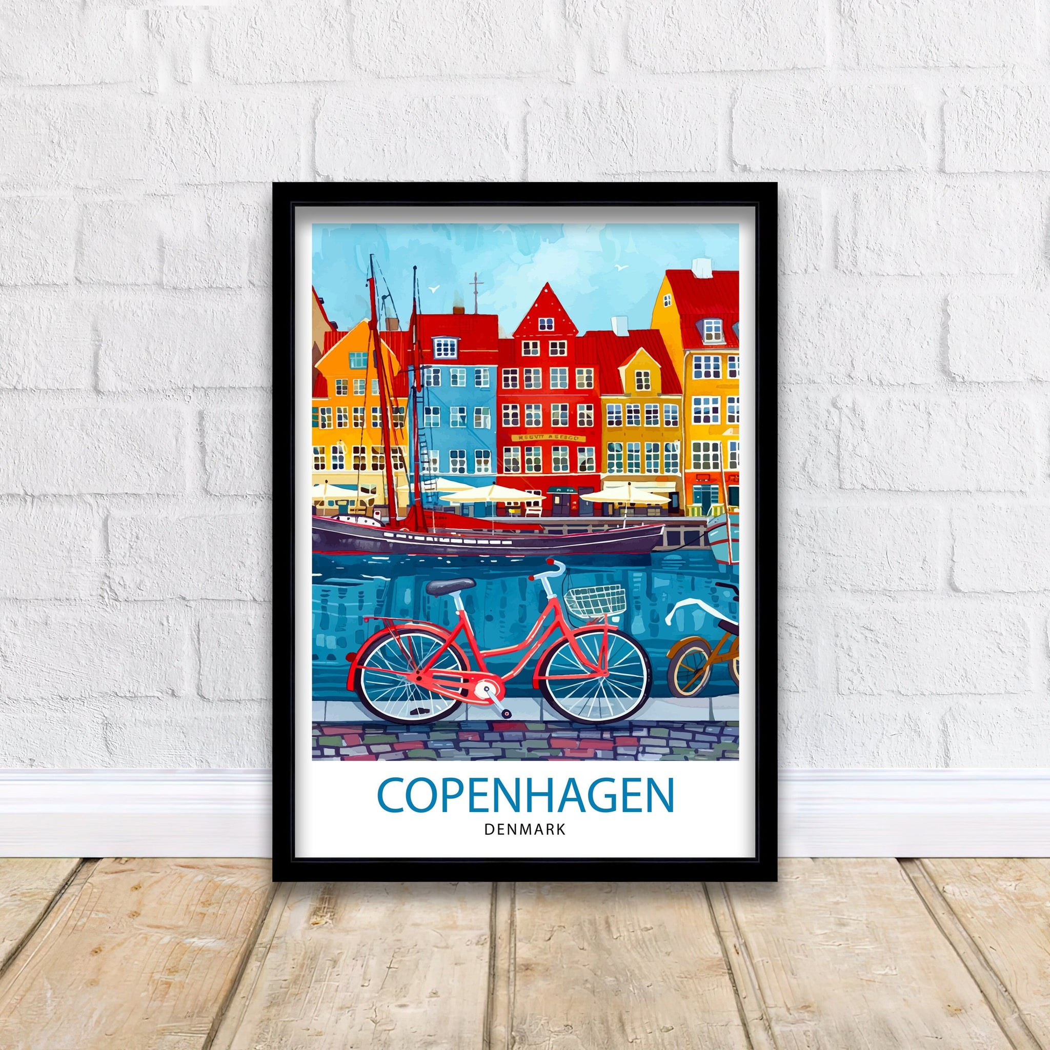 Copenhagen Denmark Travel Print Wall Decor Wall Art Copenhagen Wall Hanging Home Décor Copenhagen Gift Art Lovers Denmark Art Lover