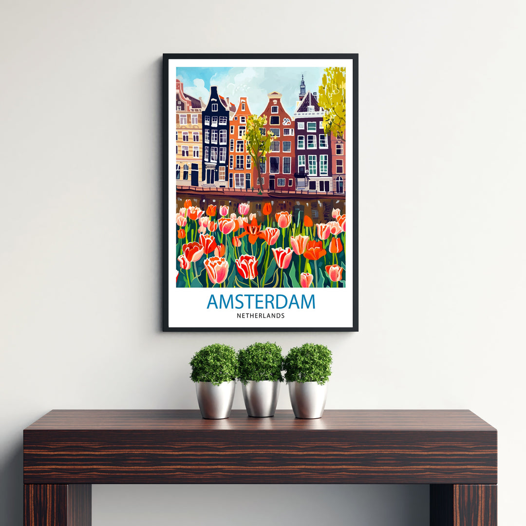 Amsterdam Netherlands Travel Poster