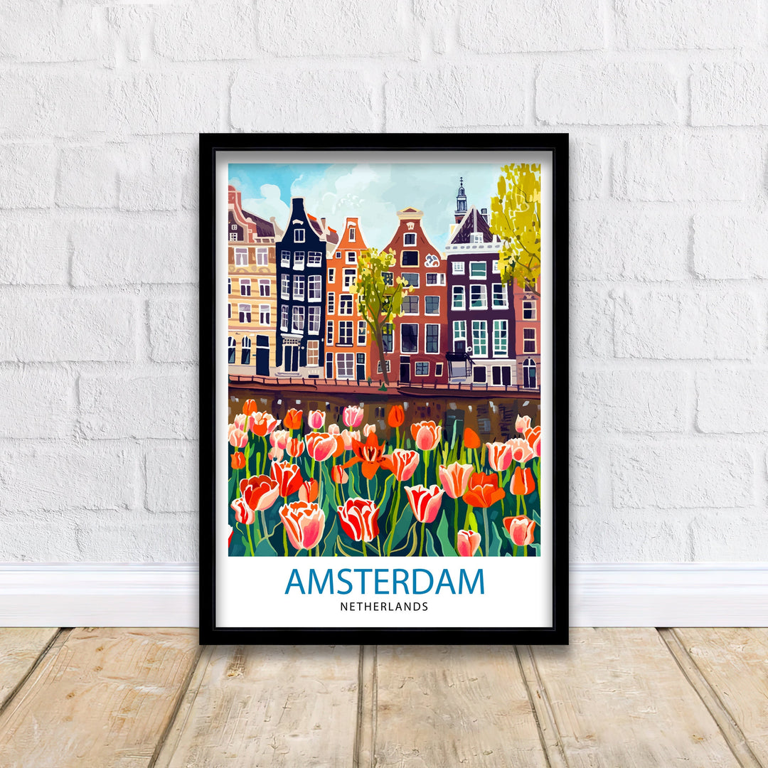 Amsterdam Netherlands Travel Poster