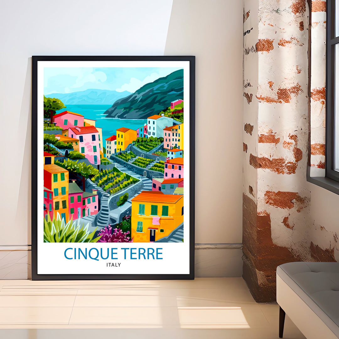 Cinque Terre Italy Travel Poster Cinque Terre