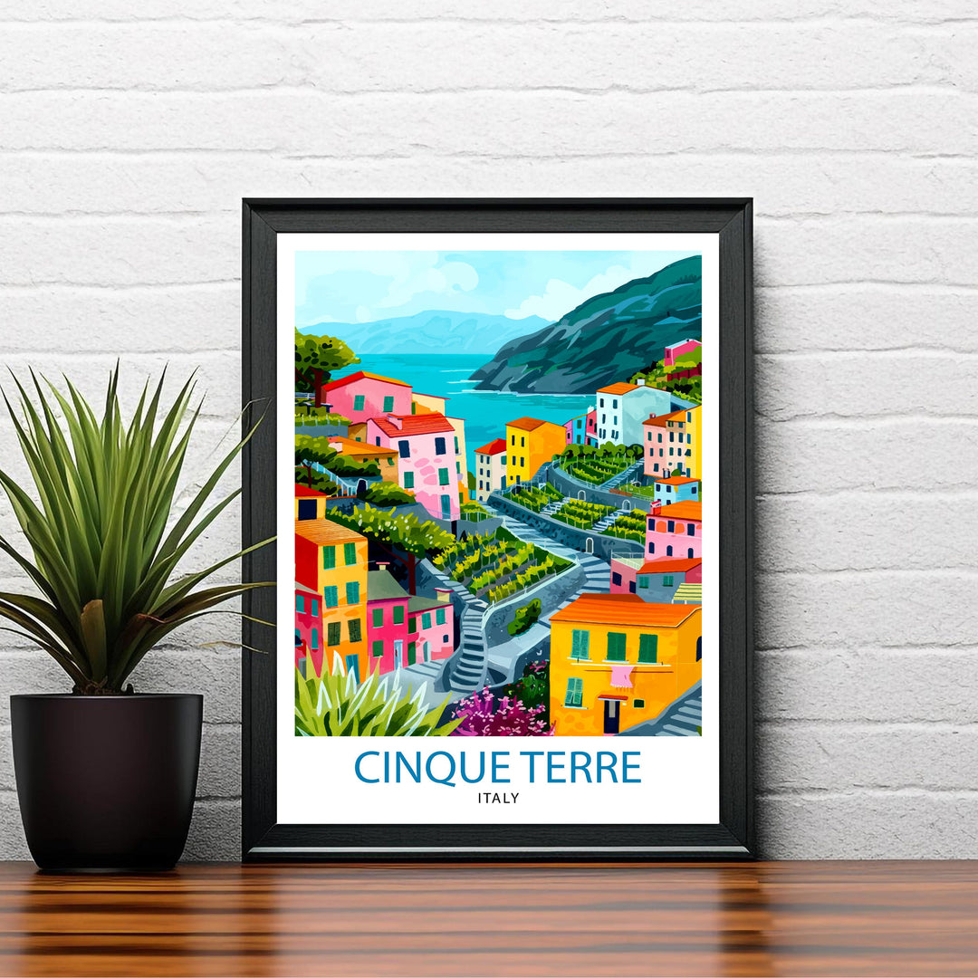 Cinque Terre Italy Travel Poster Cinque Terre