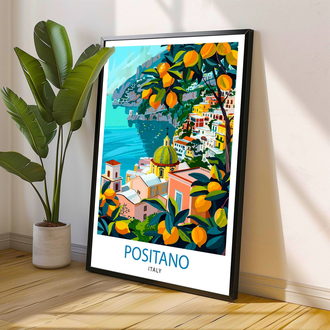 Positano Italy Travel Print Positano Wall Decor Positano Poster Italy Travel Prints Positano Art Print Positano Italy Illustration