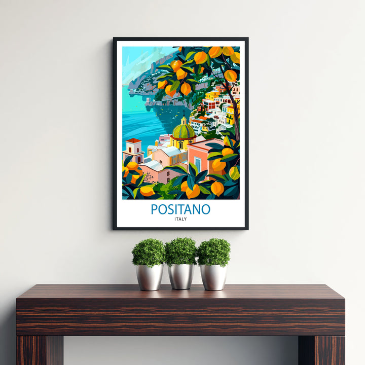 Positano Italy Travel Print Positano Wall Decor Positano Poster Italy Travel Prints Positano Art Print Positano Italy Illustration