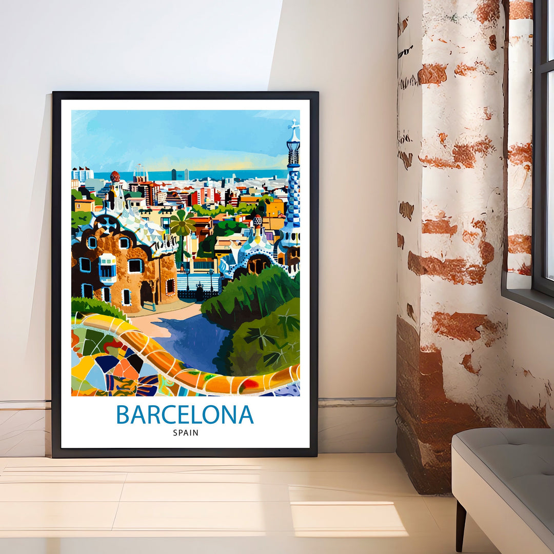 Barcelona Spain Travel Poster Barcelona