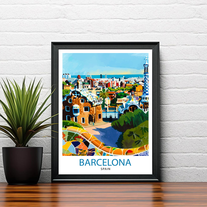 Barcelona Spain Travel Poster Barcelona