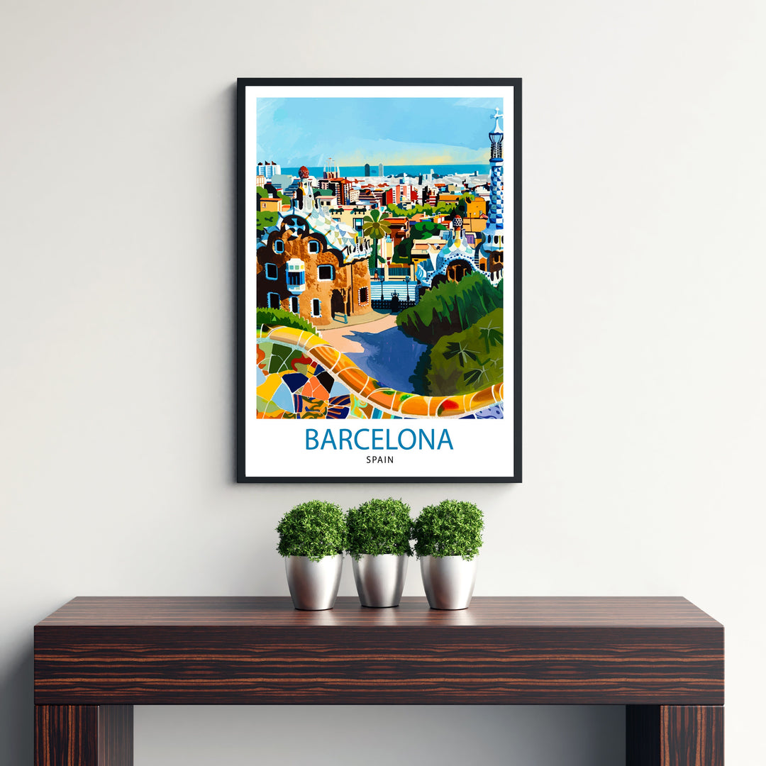 Barcelona Spain Travel Poster Barcelona