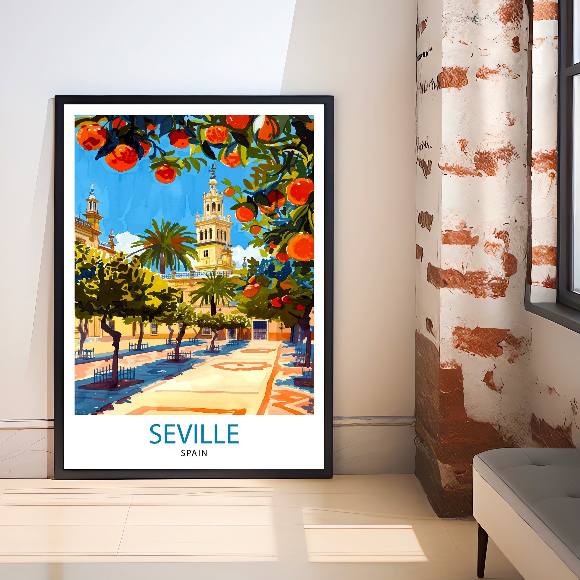 Seville Spain Travel Print Wall Decor Wall Art Seville Wall Hanging Home Décor Seville Gift Art Lovers Spain Art Lover Gift Print Art