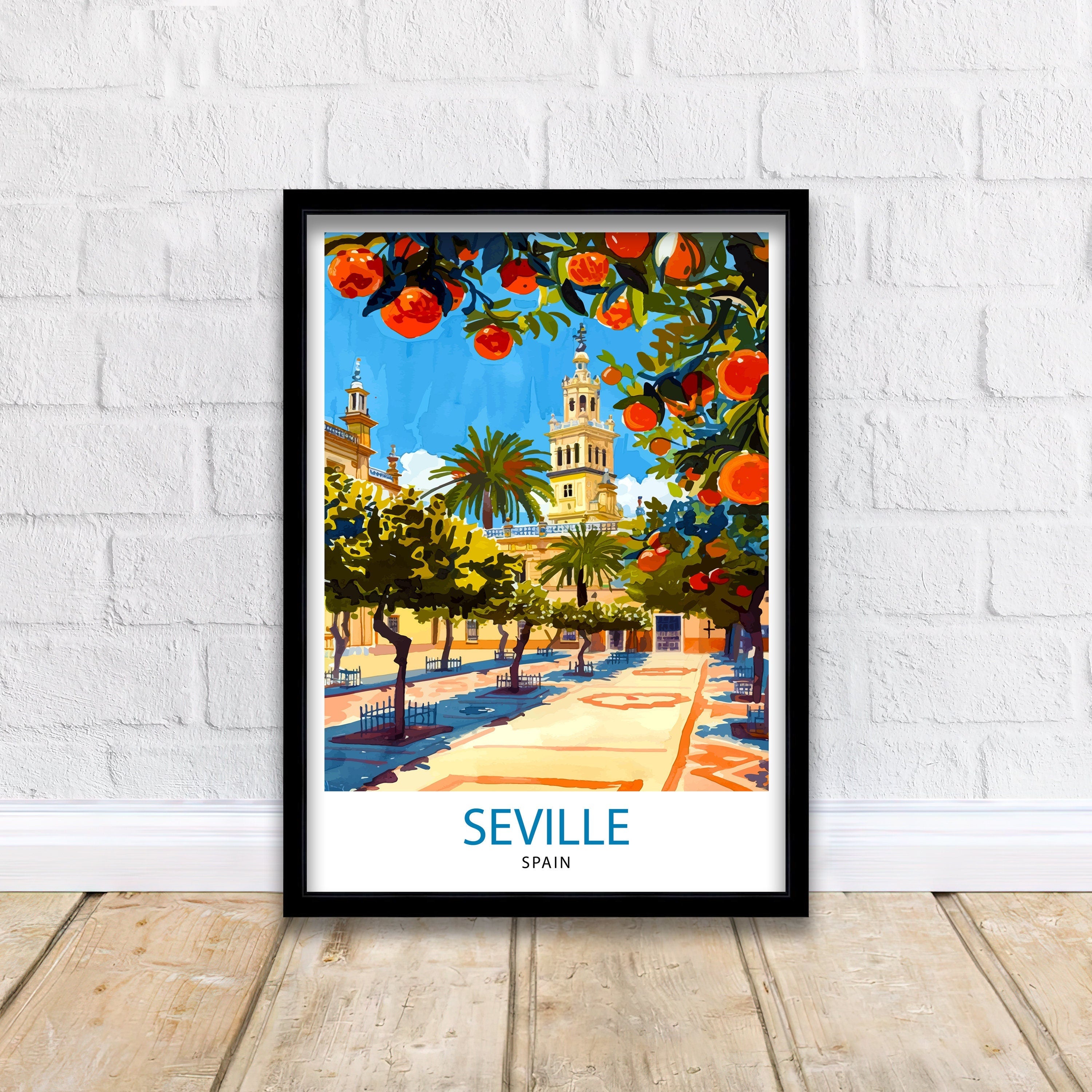 Seville Spain Travel Print Wall Decor Wall Art Seville Wall Hanging Home Décor Seville Gift Art Lovers Spain Art Lover Gift Print Art