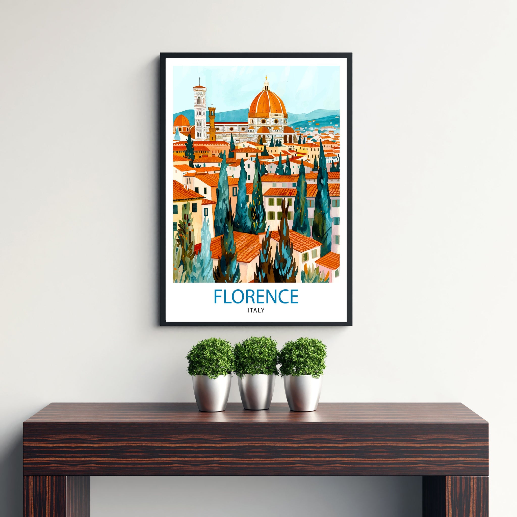 Florence Italy Travel Print Florence Wall Decor Florence Home Living Decor Florence Italy Illustration Travel Poster Gift for Florence