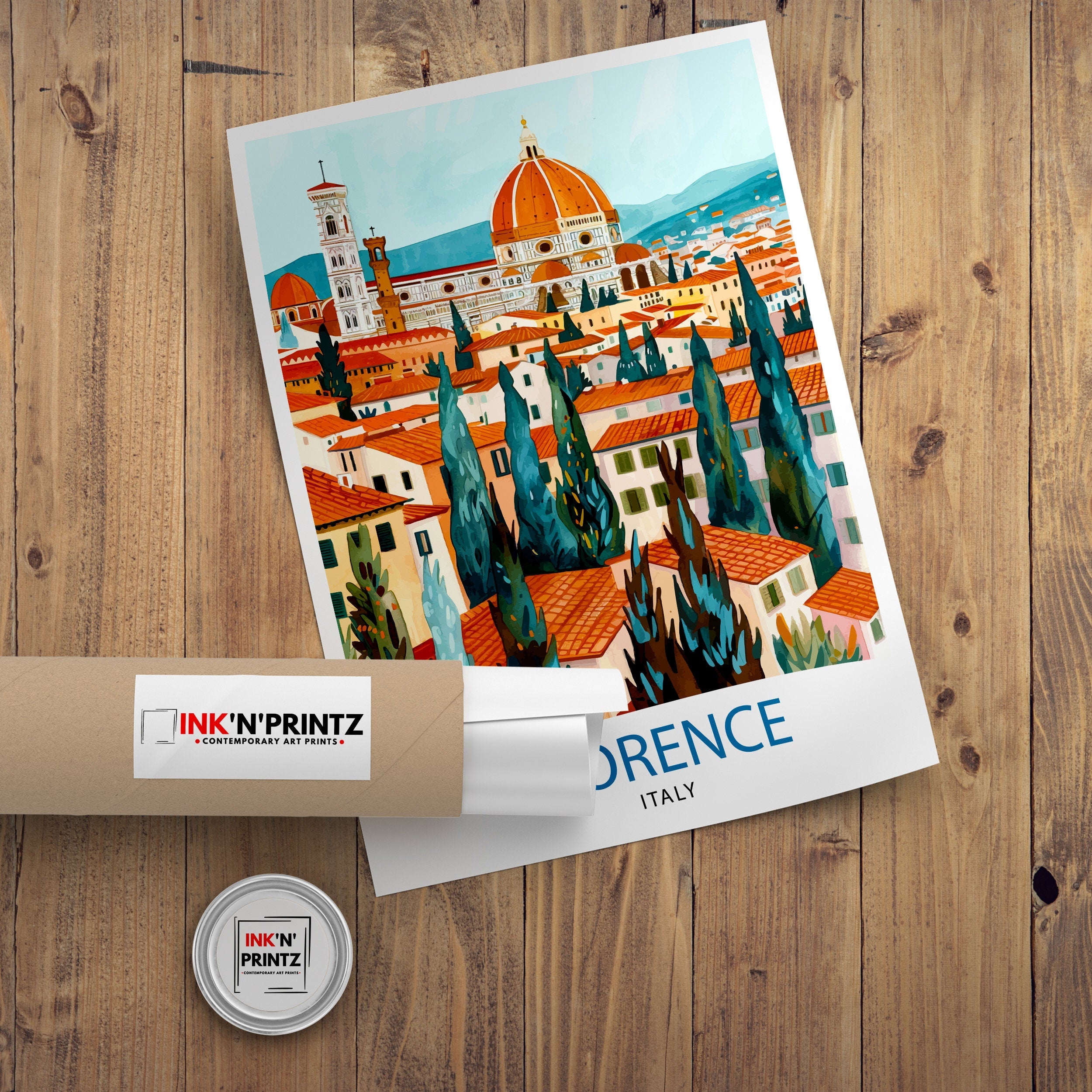 Florence Italy Travel Print Florence Wall Decor Florence Home Living Decor Florence Italy Illustration Travel Poster Gift for Florence