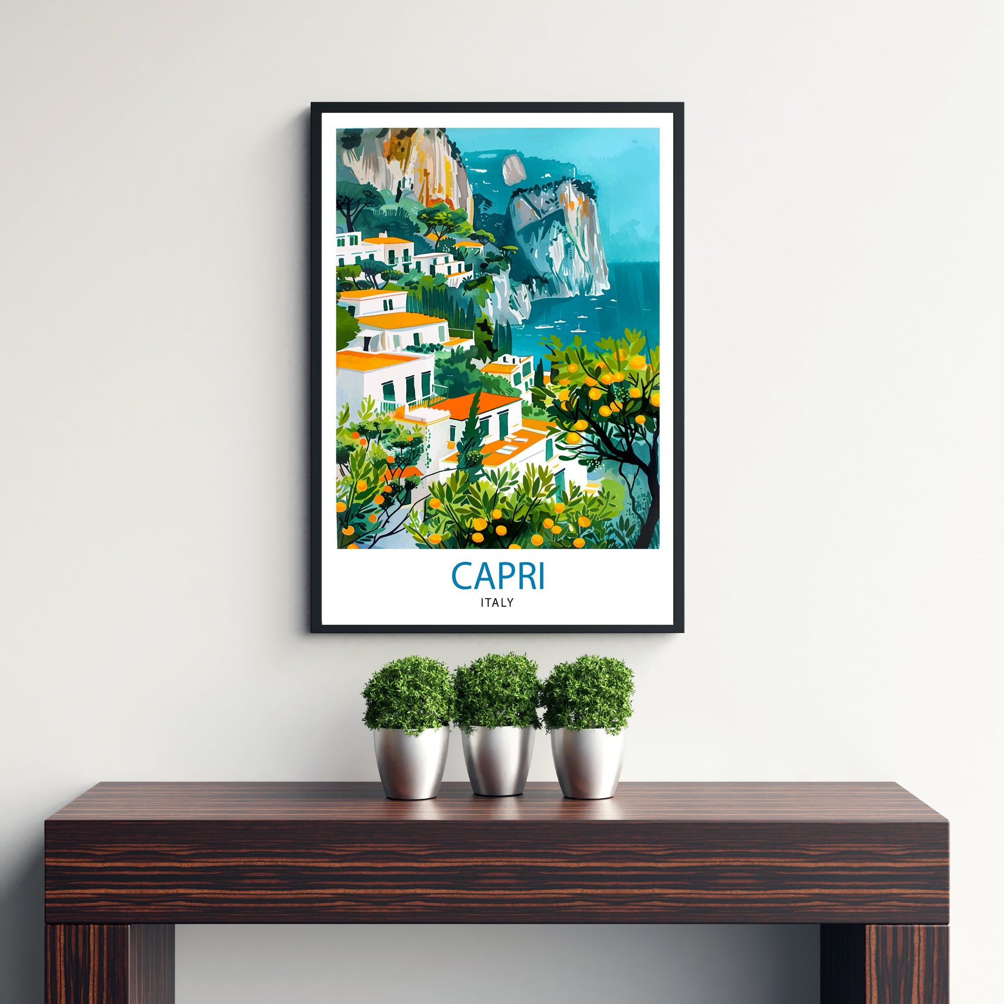 Capri Italy Travel Print Capri Wall Decor Capri Home Living Decor Capri Italy Illustration Travel Poster Gift for Capri Italy Home Decor