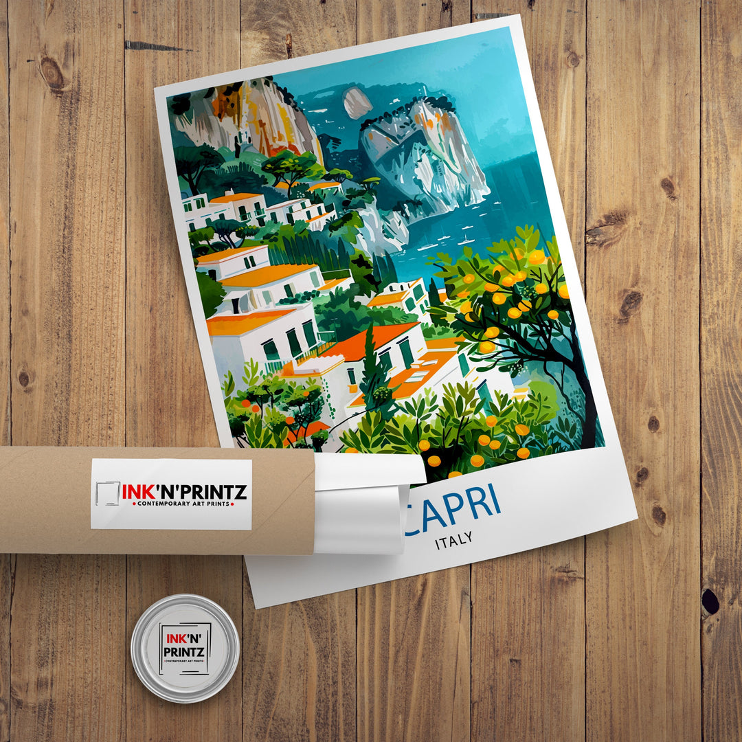 Capri Italy Travel Poster Capri