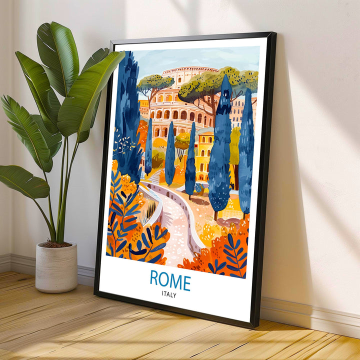 Rome Italy Travel Poster Rome Wall Art Italy Travel Poster Rome Home Decor Italy Illustration Travel Gift for Rome Italy Wall Art