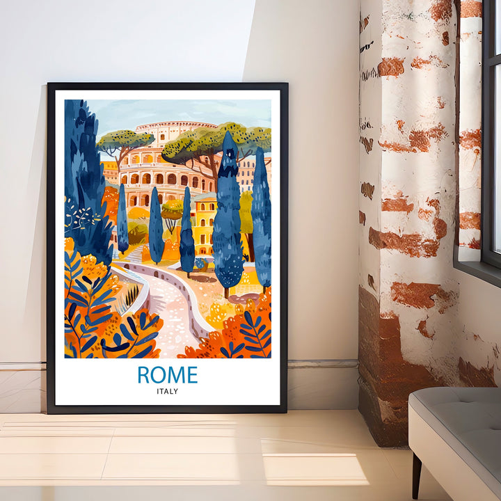 Rome Italy Travel Poster Rome Wall Art Italy Travel Poster Rome Home Decor Italy Illustration Travel Gift for Rome Italy Wall Art