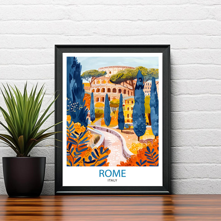 Rome Italy Travel Poster Rome Wall Art Italy Travel Poster Rome Home Decor Italy Illustration Travel Gift for Rome Italy Wall Art