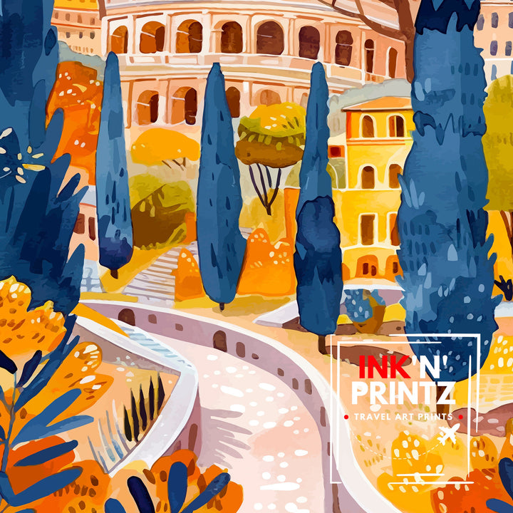 Rome Italy Travel Poster Rome Wall Art Italy Travel Poster Rome Home Decor Italy Illustration Travel Gift for Rome Italy Wall Art