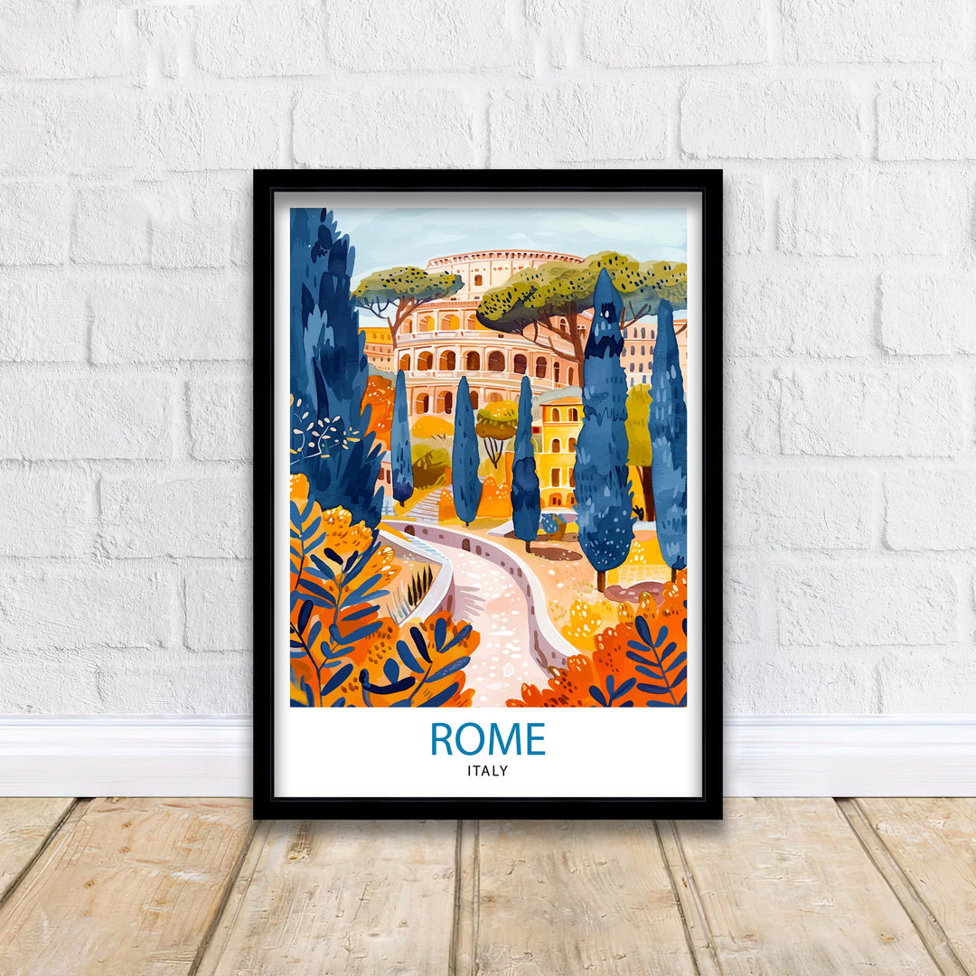 Rome Italy Travel Poster Rome Wall Art Italy Travel Poster Rome Home Decor Italy Illustration Travel Gift for Rome Italy Wall Art