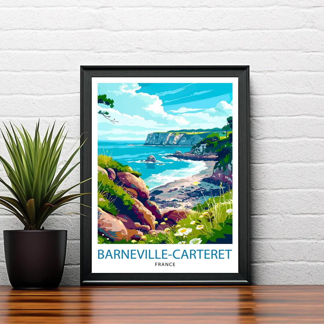 Barneville Carteret France Travel Poster