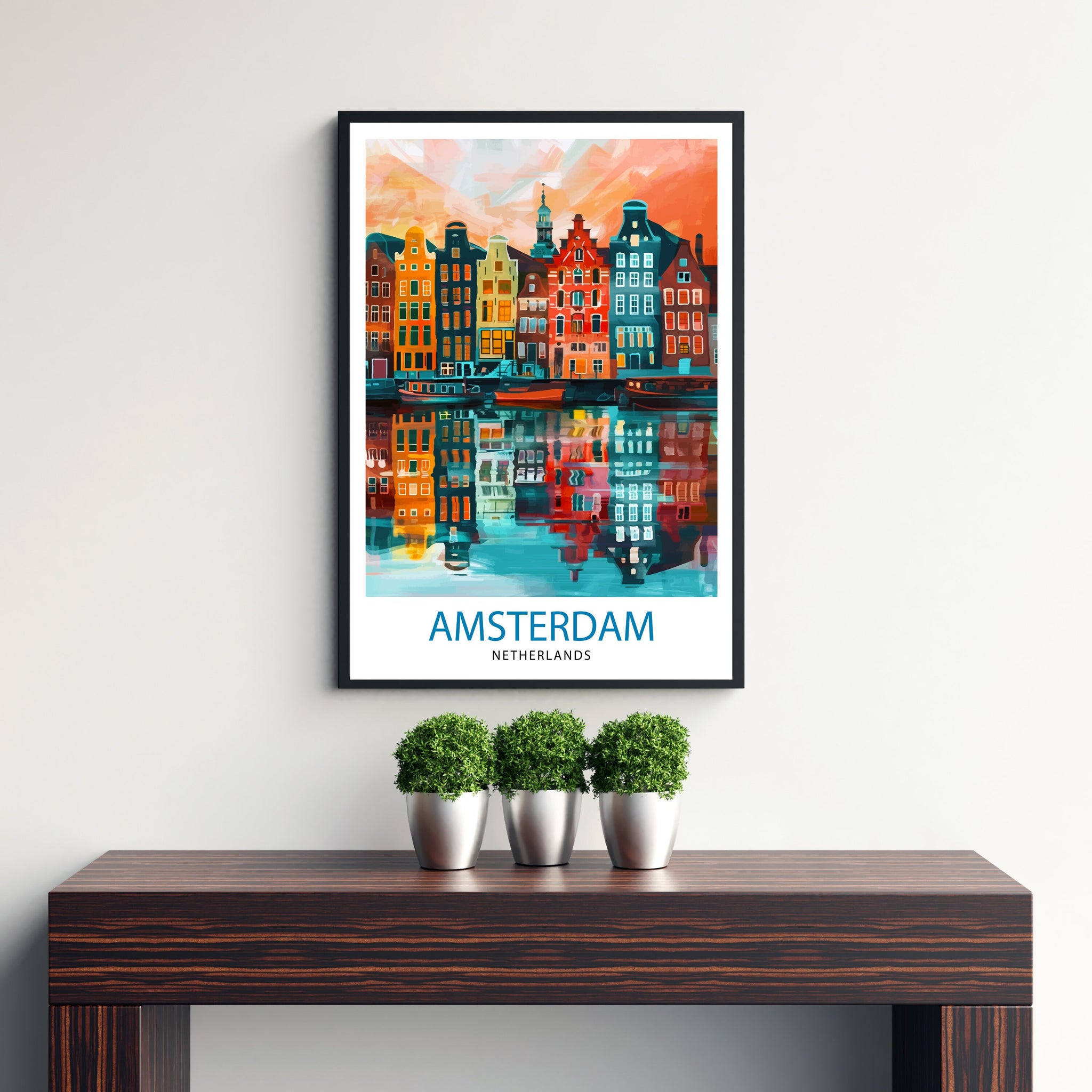 Amsterdam Netherlands Travel Print Wall Decor Wall Art Amsterdam Wall Hanging Home Décor Amsterdam Gift Art Lovers Netherlands Art