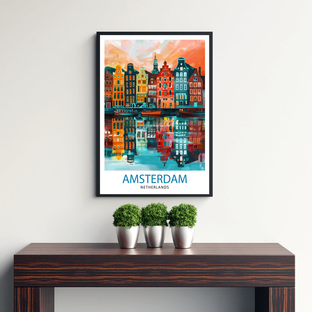 Amsterdam Netherlands Travel Poster