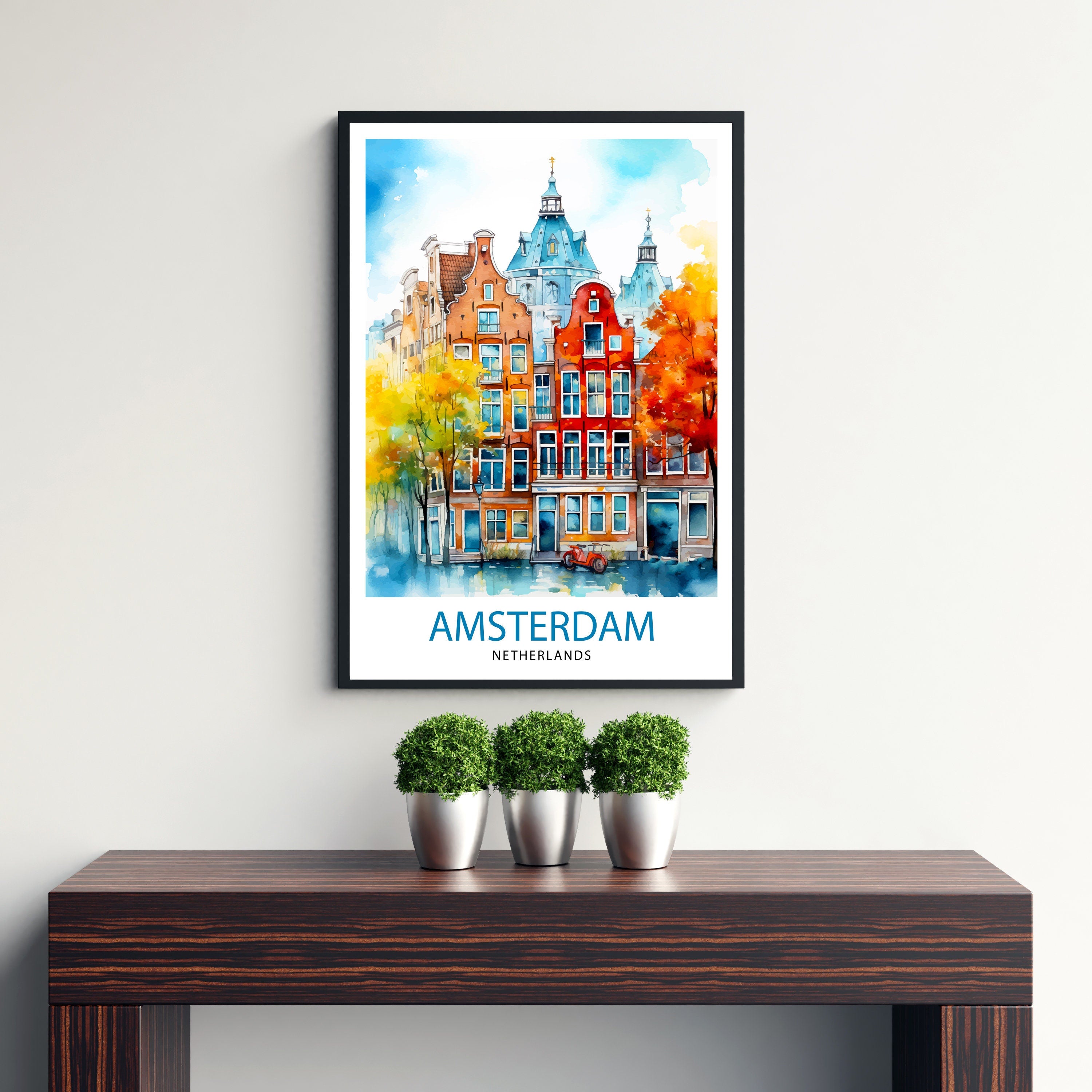 Amsterdam Netherlands Travel Print Wall Decor Wall Art Amsterdam Wall Hanging Home Décor Amsterdam Gift Art Lovers Netherlands Art